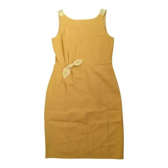 MaxMara Marigold Yellow Sheath Midi Dress Medium - Picture 9 of 10